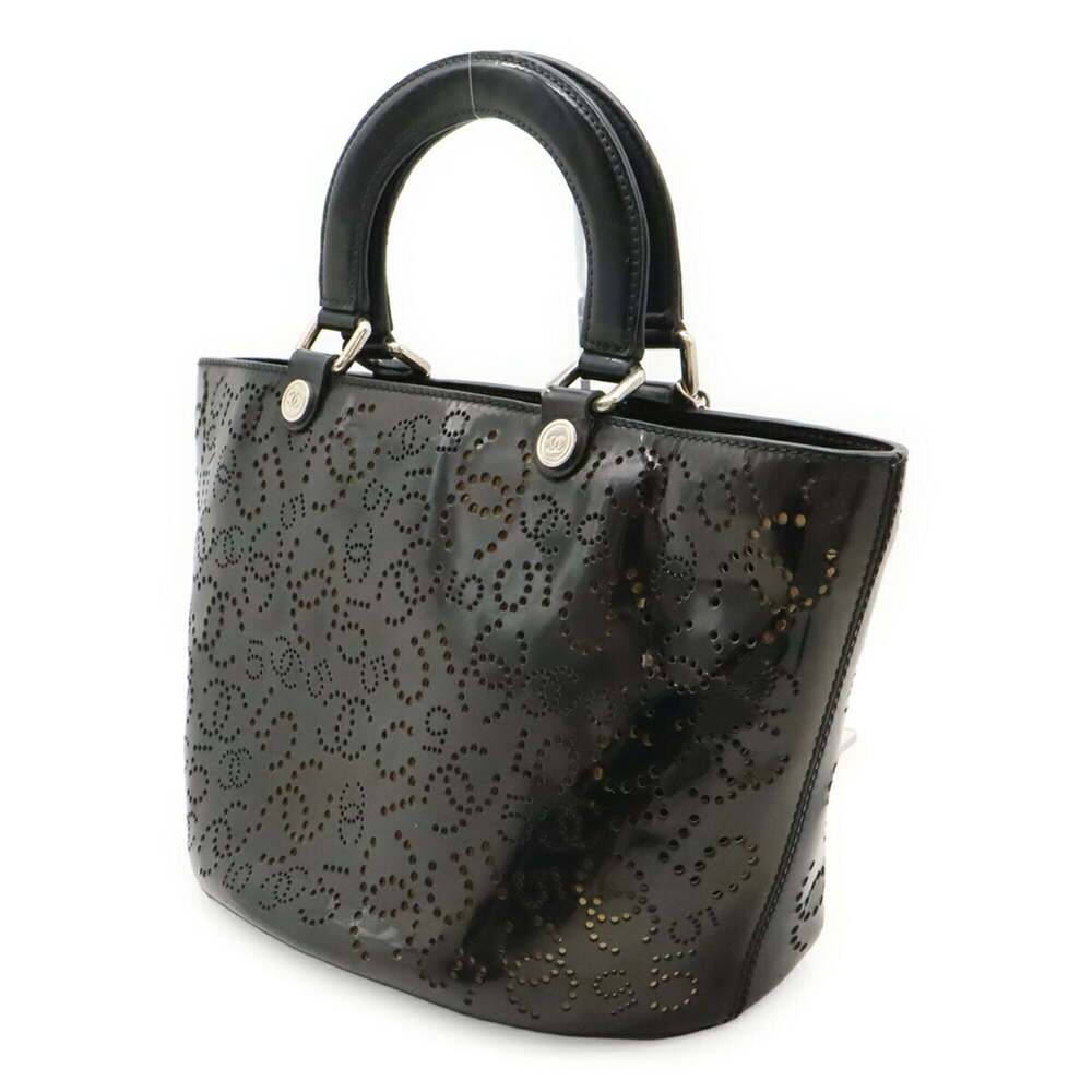 CHANEL Black Leather Logo Tote Bag - Picture 3 of 10